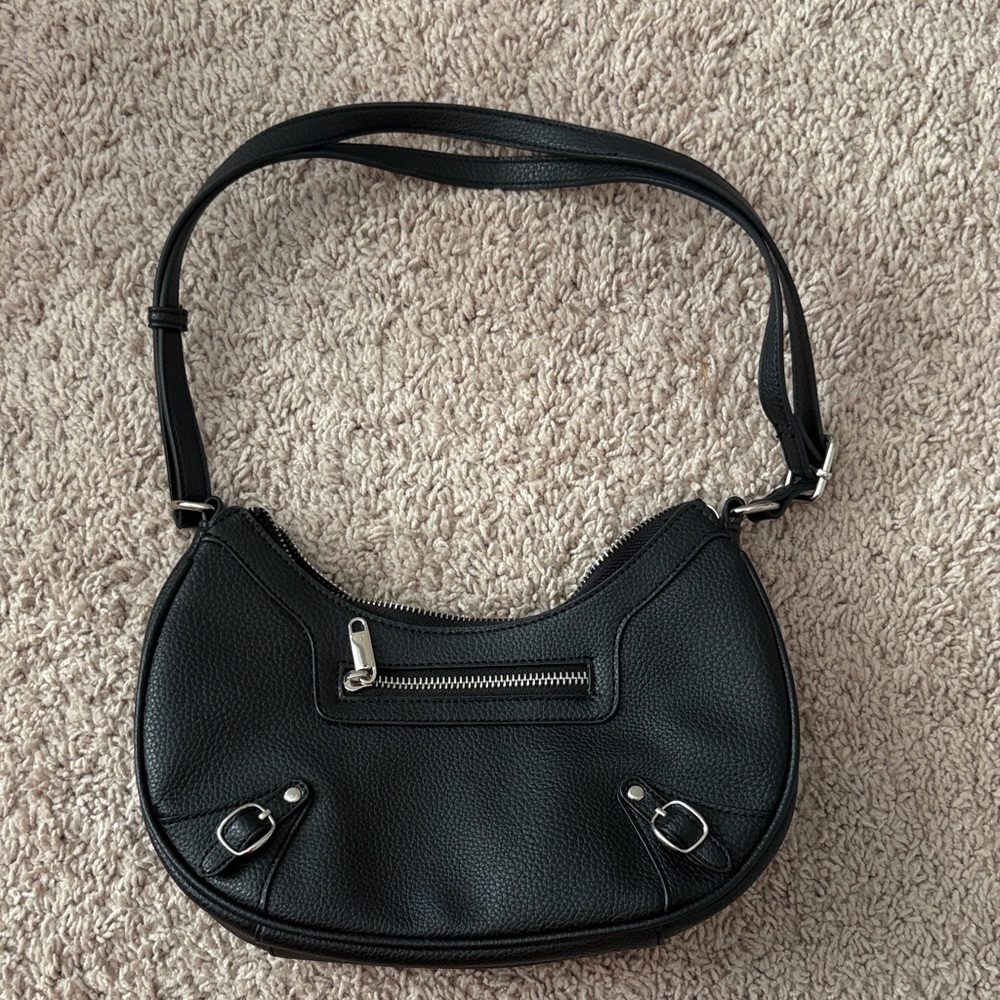 Wild Fable Black Textured Shoulder Bag